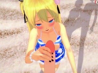 Marie Rose bikini sucking on the beach | 1 | DOA | Full & POV on Patreon: Fantasyking3