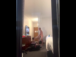 Watching Slut Get Fucked from the Hotel Window