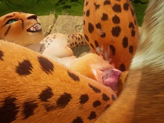 Incredible interracial orgy that ends in a squirting cumshot between the sexy girls of Wild Life