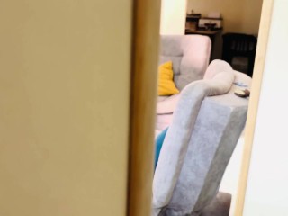 POV I spy on my service employee and she ends up doing oral sex on my cock