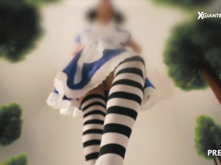 Giantess Alice crushes tiny villager under her socks