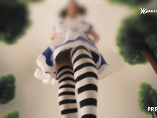 Giantess Alice crushes tiny villager under her socks