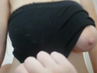 Enjoying And Playing With Big Natural Saggy Tits Naughty Milf POV