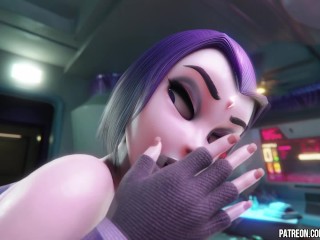 Futa starfire fucks raven 3D animation