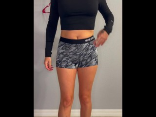 Sexy teen getting ready for the gym! Watch me get dressed