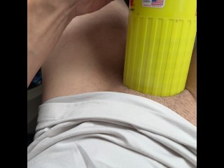 Extreme moaning into my tennis ball saver toy