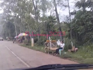 Inabot ng libog sa daan kaya tumabi at nag kantotan, cum in mouth at the road side