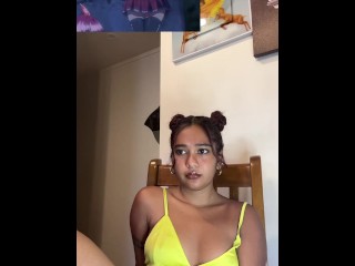 Petite Indian miaz reacts to hentai succubus connect