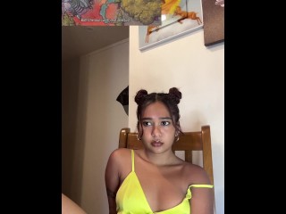 Petite Indian miaz reacts to hentai succubus connect