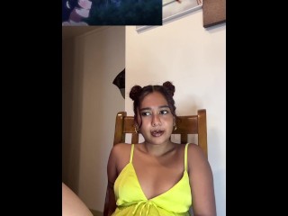 Petite Indian miaz reacts to hentai succubus connect