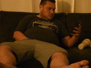 Fucking my Fleshlight on my couch after a long day // chubby midwestern daddy w/ his fleshlight