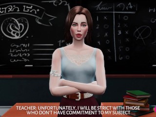 BLONDE STUDENT (MARIE ROSIE) SEDUCES TRANS TEACHER AND THEY HAVE SEX IN THE CLASSROOM