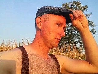 double pee and masturbation in the secluded countryside