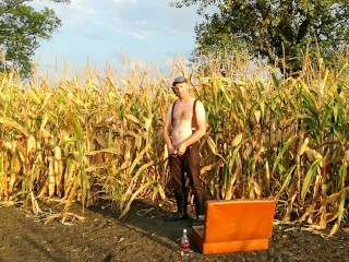 double pee and masturbation in the secluded countryside