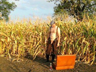 double pee and masturbation in the secluded countryside