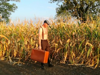 double pee and masturbation in the secluded countryside