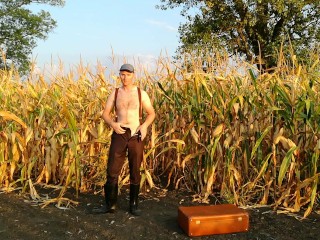 double pee and masturbation in the secluded countryside