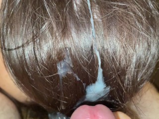 This Natural Remedy Will Strengthen Your HAIR! Cumshot on Hair. Brushing Cum Into Hair.