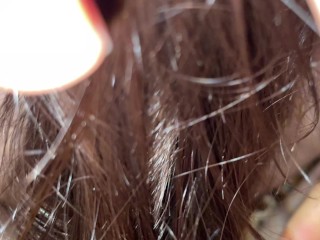 This Natural Remedy Will Strengthen Your HAIR! Cumshot on Hair. Brushing Cum Into Hair.