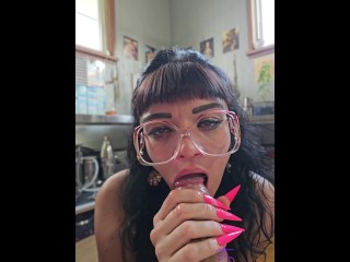 POV - Nerdy slut loves giving sloppy head! 4K UHD 60FPS