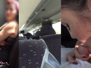 RISKY I'm SUCKING my STEPBROTHER's COCK on a PUBLIC Bus and a REAL COUPLE CAUGHT US ~ Real Amateur