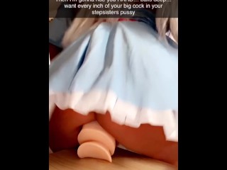 Sexting my stepbro on Snapchat. Dressed up & made him horny - I fuck my pussy until I squirt!