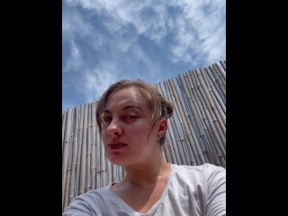 White T shirt weather SFW vertical behind the scenes selfie clip