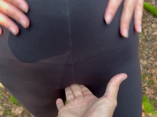 My morning run ended with sex and cum in my mouth in the woods with a stranger