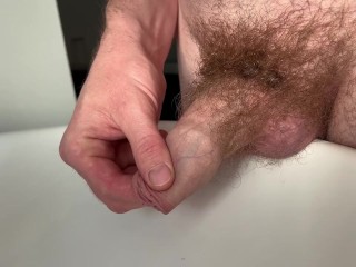 Hairy daddy bear pissing