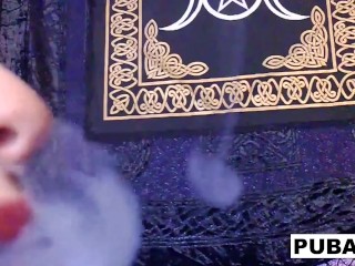 Home movie with big titty MILF beauties vaping and sucking dick!