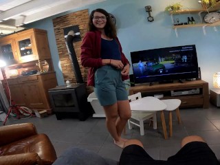 Encore une belle pipe  et creampie après une promenade chaude 🍑🍆