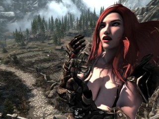 Cute Redhead grows into goddess and has fun with the city - Skyrim Giantess