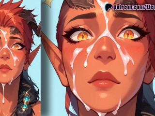 Karlach - Baldurs Gate 3 is on all fours and semen is dripping off of her