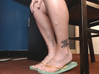 Mint and Yellow Flip Flops Shoe Play