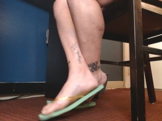 Mint and Yellow Flip Flops Shoe Play