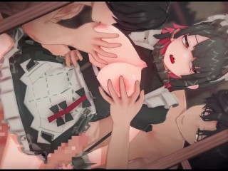 【ゼンレスゾーンゼロ】エレン・ジョーが複数人に乳揉まれ攻められる3Dエロアニメーション(part2。Zenless Zone Zero Ellen Joe gangbang. 艾莲・乔)