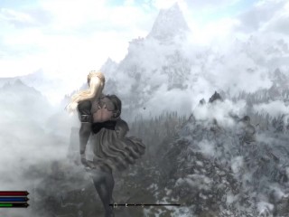 Hot Blonde Giantess grows ever larger - Skyrim Giantess