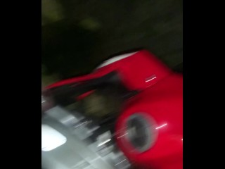 Huge biker dick on the street at night