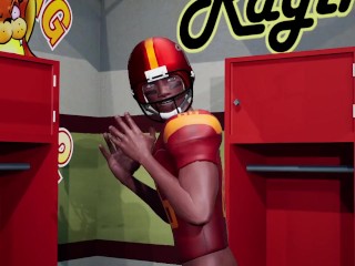 3DGSPOT - Big Titties Teen Gets DP By Two Footbal Players In The Locker Room! 3D CARTOON PORN!