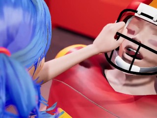 3DGSPOT - Big Titties Teen Gets DP By Two Footbal Players In The Locker Room! 3D CARTOON PORN!