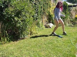 Pissing in My Nikes SOAKED Sprinkler FUN!