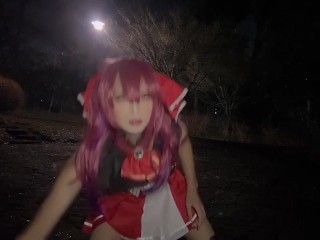 【女装】野外でコスプレオナニー【ホロライブ 宝鐘マリン】(再投稿)