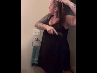 BBW step mom MILF cum watch and get ready ready with me