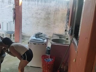 wife left and the maid couldn't resist my erect dick