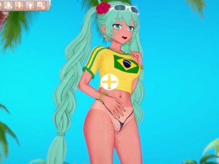 コイカツ！Koikatsu Gameplay Brazilian Miku Plays With Her Wet Pussy