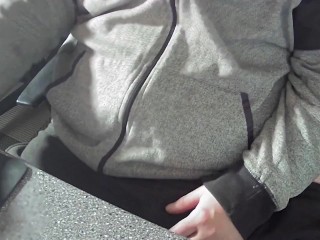 Bear body in sweat pants cock out; getting hard