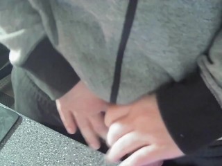 Bear body in sweat pants cock out; getting hard