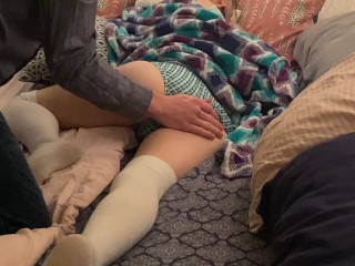 Petite Teen DawlFace's Daddy Fingers and Fucks her Roughly