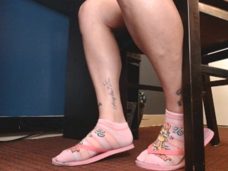 Pink Ankle Socks Flip Flop Shoe Play