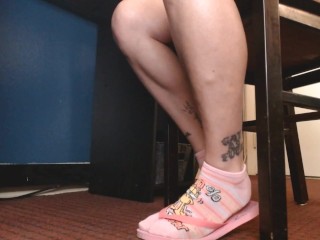 Pink Ankle Socks Flip Flop Shoe Play